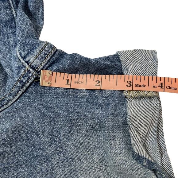 sneak peek mid-rise stretch cuffed denim shorts - blue - 3/W26 - Picture 5 of 12